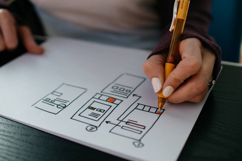 designing website user flow on paper