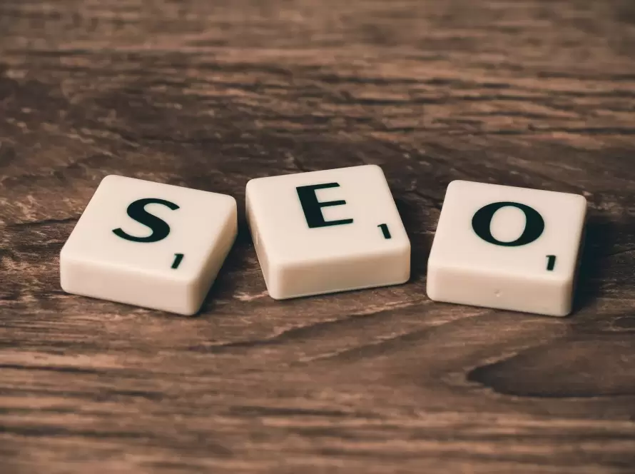 letter blocks that spell SEO